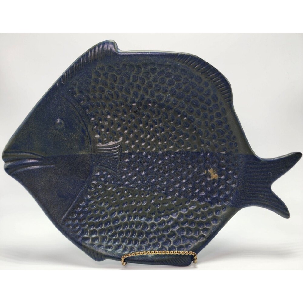 Tai-Tau Iron Mountain Stoneware Nancy Patterson Lamb Rare Fish Plate (READ)